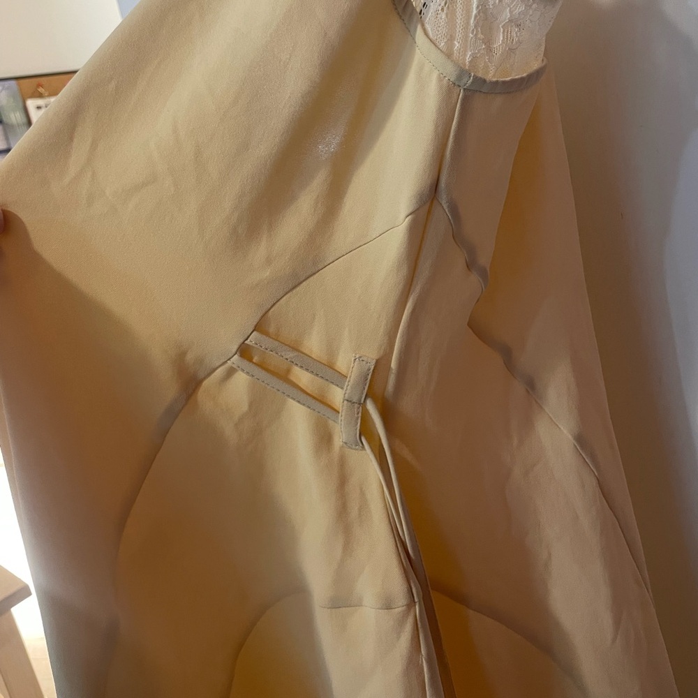 Light Yellow Layered Halter Mini Dress - Picture 2 of 7